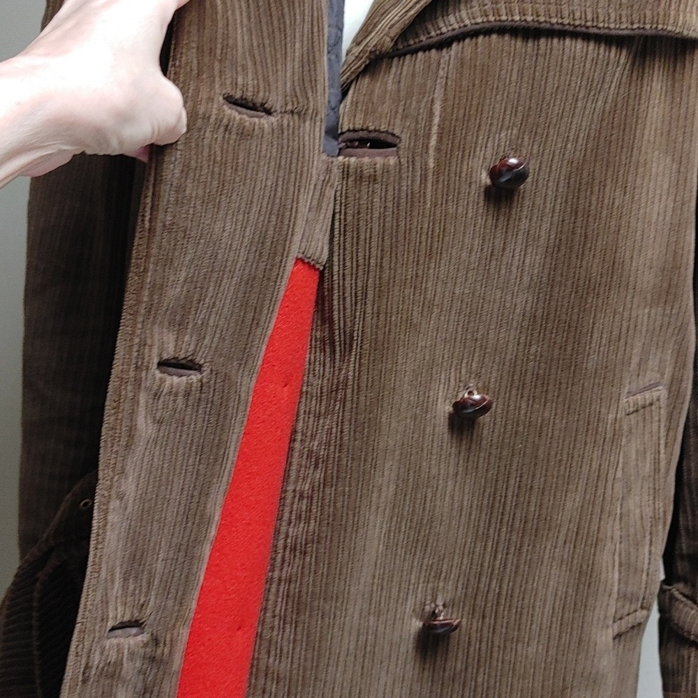 Vintage Corduroy Short Trench Coat - Picture 12 of 17